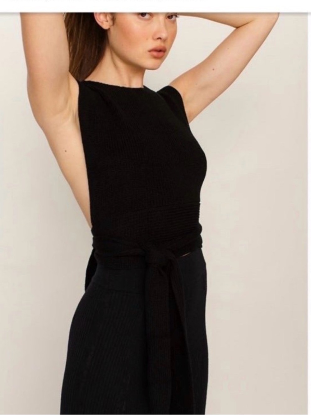 FP Beach Black Orchid Convertible sweater Tank Sz Large